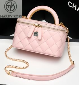 مصمم حقيبة Lingge سلسلة مكياج كيس فم حقيبة حمراء Crossbody Box Bag Bag Bag صغيرة العطر.