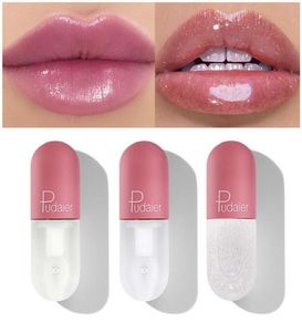 Pudaier mini capsule tube fuktig klar läppglans färg som byter plumping läppglans glitter makeup glossier läpp ton 120pcslot3127770