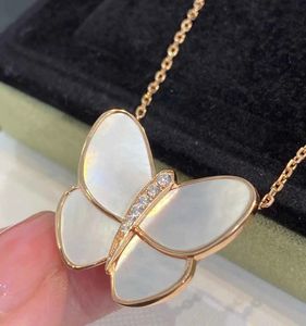 2024 usruious Qualuious Brade Size Butterfly Pendant with Diamond and Shell for Women Wedding Jewelry Gift Free PS8164Q4