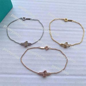 2024Charm Bracelets Bracelet Tans New Double tiffco Light Body Diamond Home Same 925 Sterling Silver Ins Small and High Beauty Designer