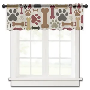 Gardin husdjur hund ben färg kort ren fönster tyll gardiner för kök sovrum heminredning små voile draperier