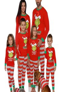عائلة عيد الميلاد مطابقة ملابس ملابس النوم كراتون كارتون طباعة بيجاماس ليلية 2011287129748