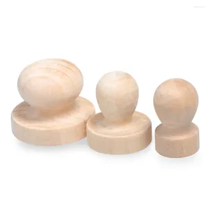 Storage Bottles 9 Pcs Vanity Desk Stamp Handle Wood DIY Wooden Seal Drawer Scrapbooking Stamps Child