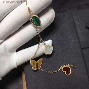 Van Clover Bransoletka Designer Classic Clover Heart Leaf luksusowe urok bransolety 18k białe złoto plastowana bransoletka panie i dziewczyny