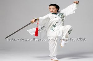 Çin Tai Chi Giysileri Kungfu Üniforma Taiji Kılıç Kostümü Qigong Kıyafet İşlemeli giysi Kadın Erkek Erkek Çocuk Çocuklar Adult4370542