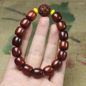 Strand Pterocarpus Santalinus Old Barrel Beads As Right Rain Red Sandalwood Buddha Bracelet