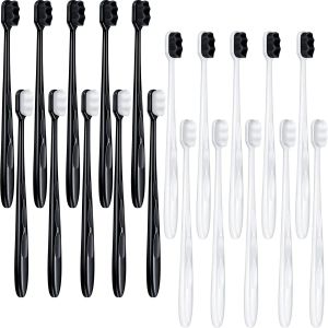 Cabeças 20pcs escovas de dentes macias de dentes macios Nano escovas de dentes 20000 cerdas de carvão macio de bambu para dentes frágeis recessão de goma oral