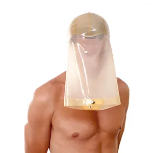 Bras Sets MONNIK Translucent Latex Mask Hood With Spoof Feet Sleeve For Fetish Bodysuit Party Clubwear