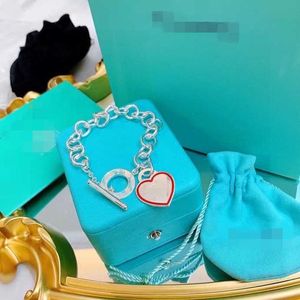 Original brand Star Picking S925 Sterling Silver TFF Luxury Peach Heart Chain Bracelet Crystal Diamond Handpiece