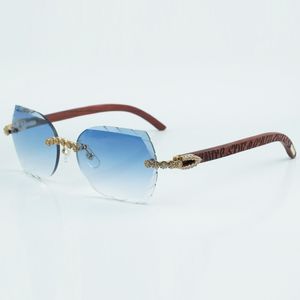 Fashion Cut Lens Classic Bouquet Diamond Solglasögon 8300817 med naturlig Tiger Wood Arm storlek 18-135 mm