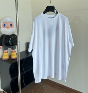 2023 İlkbahar ve Yaz Yeni Yüksek Sınıf Pamuk Baskı Kısa Kol Yuvarlak Boyun Panel T-Shirt AB boyutu Renk Siyah Beyaz Tasarımcı Tee Moda