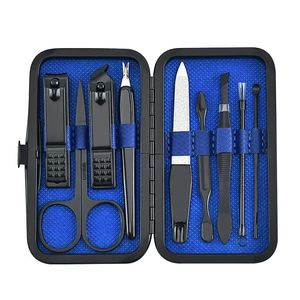 9 pezzi/set tagliaunghie manicure pedicure set portatile da viaggio in acciaio inossidabile kit di strumenti per taglierina per unghie vestito per unghie