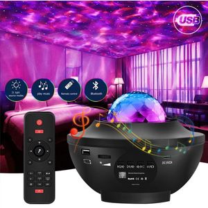Kolorowy gwiaździsty projektor galaxy Night Light Child Bluetooth USB Music Player Star Nightlight Romantic Lamp Prezent 240301