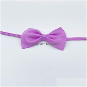 Bow Ties Dog Cat Pet Neck Kids Bow Ties Supplies Headdress يمكن تعديل الأطفال الصلبة ملحقات الموضة ذات اللون الصلبة.