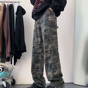 Lastbyxor Kvinnor Akademisk designer Sweatpants Kvinnor Vintage BL-Letter Jeans Camouflage Straight Legged Trousers Mens Fashion Street Pant 0316