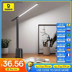 Table Lamps Baseus LED Desk Lamp Eye Protect Study Dimmable Office Light Foldable Table Lamp Smart Adaptive Brightness Bedside Lamp For Read YQ240316