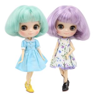 DBS middie blyth doll 20cm 18 BJD joint body matte face glossy colorful long short hair with hand gestures 240307