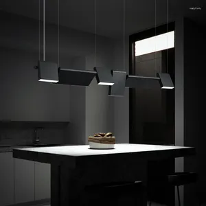 Lustres modernos sala de jantar design pode girar led lustre vivo brilho decorativo barra iluminação luminárias penduradas