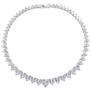 Choucong 2024 marca ciondolo cuore gioielli di lusso reale oro bianco 18 carati riempimento 5A zircone cubico diamante CZ 45 cm festa eternità collana da sposa da donna regalo