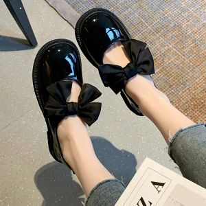 Botlar Kadın Oxford Ayakkabı Big Bow Mary Janes Ayakkabı Patent Leter Sıradan Ayakkabı Düşük Topuklu Platform Kayış Lolita Ayakkabı Sonbahar