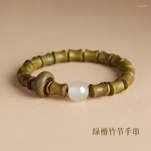 Strand Green Sandalwood Bracelet Bamboo Link Chain High Rise Female Men's Version Playing With Beading