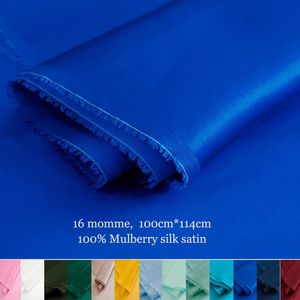 100cm*114cm 100% Natural Silk Charmeuse Fabric 16 momme Pure Silk Satin Material For Gown Pajamas 240309