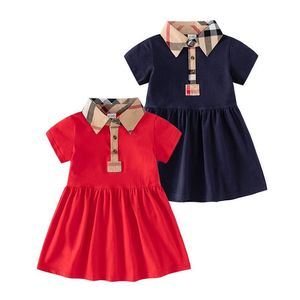 Vestidos da menina bebê meninas verão crianças vestido de manga curta turn-down colarinho crianças saias listradas criança saia gota entrega maternidade dhkue