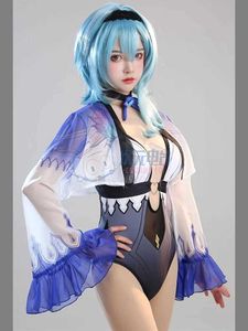 لعبة ملابس السباحة للسيدات Genshin Impact Cosplay Eula Swimsuit Summer Anime Women Women Swimwear 2022 One Piece Bikini رقيقة بأحجام شاش S-XLC24315