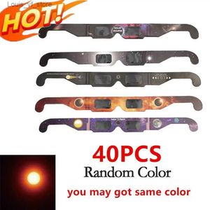 屋外のアイウェアサングラス40pcsランダムペーパー紫外線から目を保護するための日焼けのための安全な視聴グラスKI H240316
