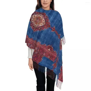 Scarves Antique Bohemian Silk Persian Rug Scarf Wrap For Women Long Winter Warm Tassel Shawl Unisex Turkish Ethnic Kilim