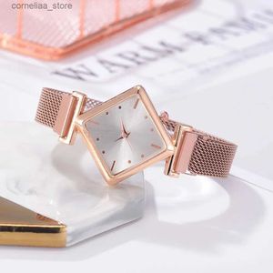 Other Watches Rose Golden Women Luxury Magnetic Starry Sky Lady Wrist Mesh Female Accessories Y240316