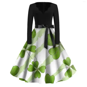 Casual Dresses St Patty's Day Dress for Adult Party Costume Patrick Women Club Evening Retro Big Swing