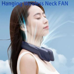 Electric Fans Mute Air Cooling Wireless Bladeless USB Charging Portable Neck FAN Hanging Electric Fan 240316