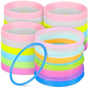 Charm Bracelets 48 Pieces Glow In The Dark Wristband Luminous Wristbands Silicon Hair Ribbons