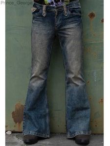 Мужские джинсы Панк -христы Мужчины расклешены мешковатые джинсы.
