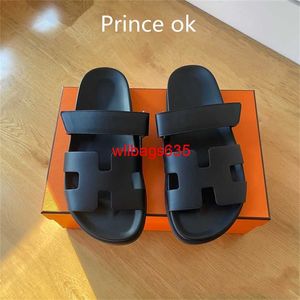 Sandálias de couro Chypre Chinelos de verão Slide Slip On Flat Second Tios Chinelos para homens e mulheres vestindo couro genuíno externamente2 024s U tem logotipo HBZYV8