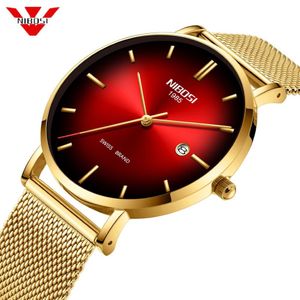 Nibosi Watch Men Chronograph Wrist Saat su geçirmez tarih yaratıcı lüks marka İsviçre Relogio Maskulino Erkek Geneva Quartz Clock273o