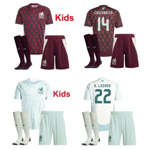 Maglia Messico 2024 Copa America kit da calcio per bambini RAUL CHICHARITO Maglie da calcio Maglie da calcio Uniformi