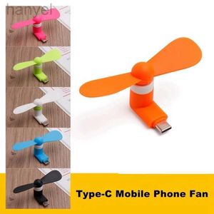 Electric Fans Creative Portable Micro Mini Fan Mobiltelefon Mini Fan Charging Treasure Fan USB Gadget Cooling Fans för Type-C Android USB-C 240316