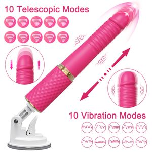 Máquina automática Telescópica Vibrador Vibrador Sexo Feminino Brinquedo Mulheres Vagina Masturbação Pênis G Spot Clitóris Estimulador Massageador 240312