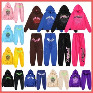 SP5der Young Thug 555555 Män kvinnor hoodie högkvalitativ skumtryck spindel web grafisk rosa tröjor y2k pullovers s-xl