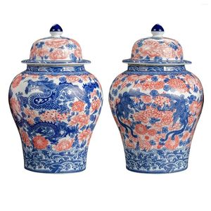 Storage Bottles Ginger Jar Chinese 1300ml With Sealed Lid Table Decoration Tea Bottle For Grain Kitchen Coffee Dining Office