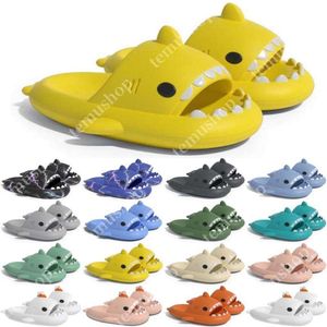 Gratis fraktdesigner Shark One Slides Sandal Sumple Sliders For Men Women Gai Pantoufle Mules Men Women toffles Trainers Flip Flops Sandles Color70