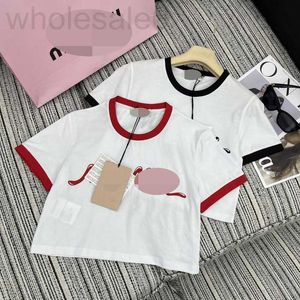 Damen-T-Shirt-Designer 2024 Frühjahr Neues Kurzarm-T-Shirt Koreanischer Wind Hot Spicy Girl Top Rundhals-gedrucktes Dopamin-Bottom-Shirt 3R0F