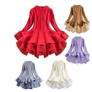 Casual Dresses Puff Sleeve Christmas Girls Princess Party For Winter Sequin Wedding aftonklänning Långa barnkläder