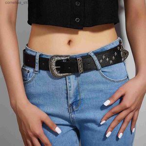 Bältestjärna Willow Nail Fashion Punk Style Wide Belt Personaliserade kvinnors jeans Universal Belty240316