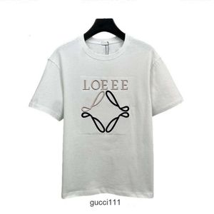 Verão Lowewe Lowe Loewees Loeewe Letras Homens Imprimir Camisa Mens Mangas Camisetas T Bordado com Camiseta Designers Curto Mens Camisas Mulheres Soltas Oversize Luxur