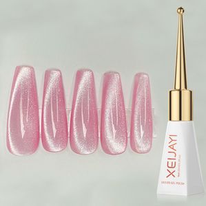 Enchanted Pink Shimmer: UV/LED Gel Nail Polish, Lustrous Glitter Finish, Elegant and Long-Lasting Shine