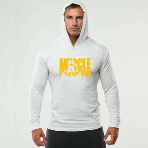 Men's Casual Shirts Cotton Mens Hooded Sweater Spring and Autumn Korean Version Fashion Slim T-shirt Trend Fitness Casual TopC24315