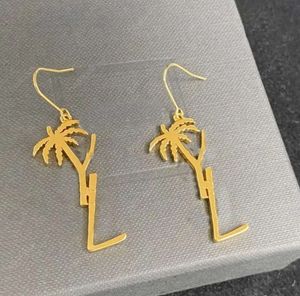 Luxury Women Studörhängen Designer Jewelry Palm Tree Dangle Pendant 925 Silverörhängen Y Party Studs Gold Hoops Engagement for Gift01